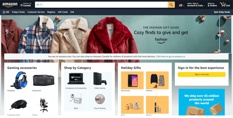 Amazon.com (eCommerce Website Example)